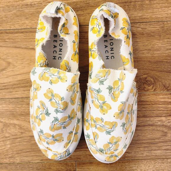 Vionic Shoes - Vionic Malibu Beach Lemon Print Slip On Sneakers Size 9 Orthotic Comfort